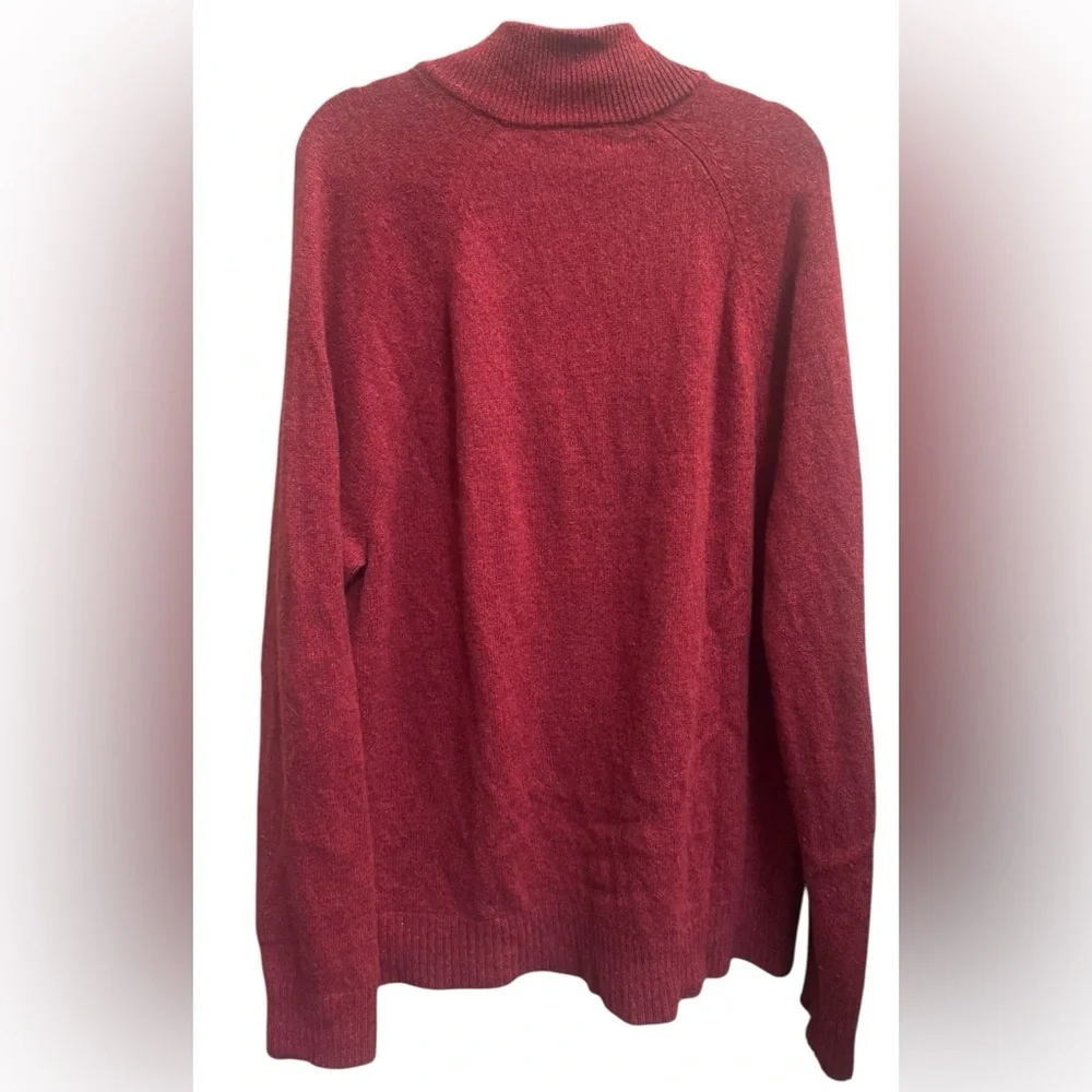WOOL BANANA REPUBLIC Red Men's Quarter Zip Sweater Cardigan SZ XL Quiet Luxury